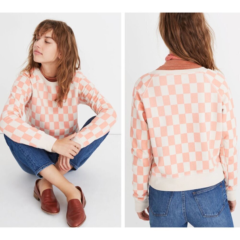 Madewell Light Blossom Checkerboard Shrunken Sweatshirt - 35878